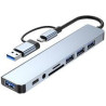 Adaptador multiportas USB C Hub Pro 8 em 1,