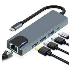 Cópia de Adaptador multiportas USB C Hub Pro 8 em 1,