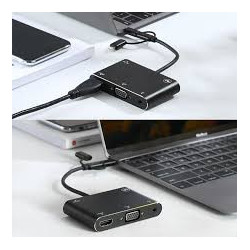 3 in 1 Micro USB / 8 Pin / Type-C to VGA / HDTV